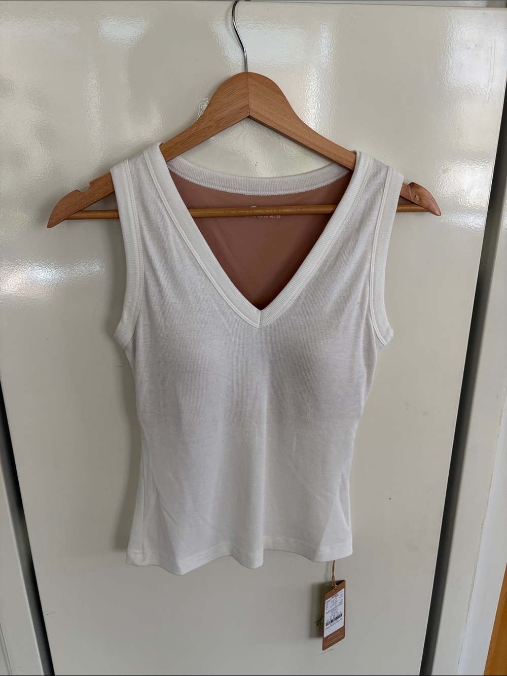 OGL White V-Neck Sleeveless Tank Top